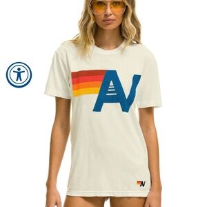 Aviator Nation LOGO tee white size small very good used